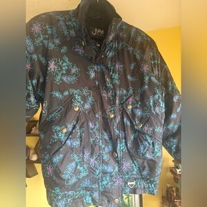 Black Floral Puffer Jacket